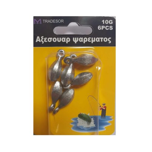 Βαρίδια αλιείας με θηλιά - 10gr - 6pcs - 30163